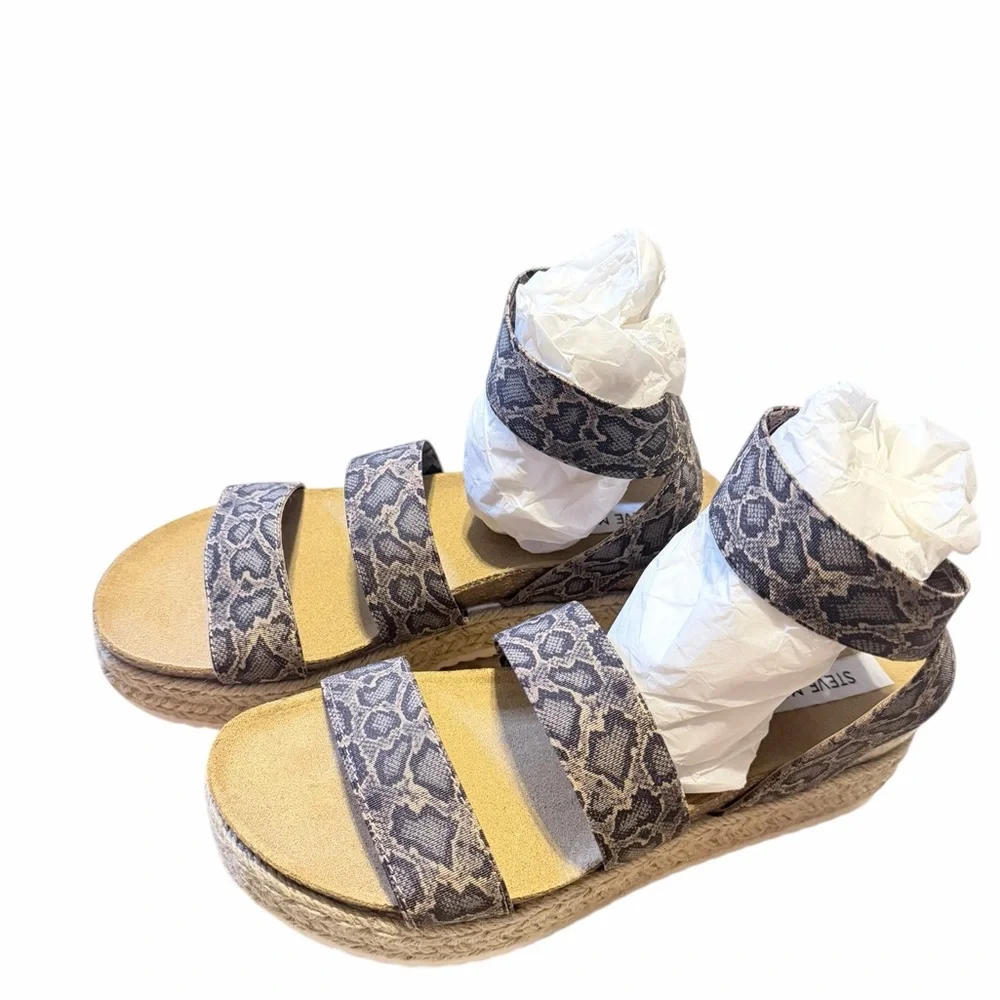 💜🌼NIB STEVE MADDEN KIMMIE BLU SNAKE Espadrille Sandals